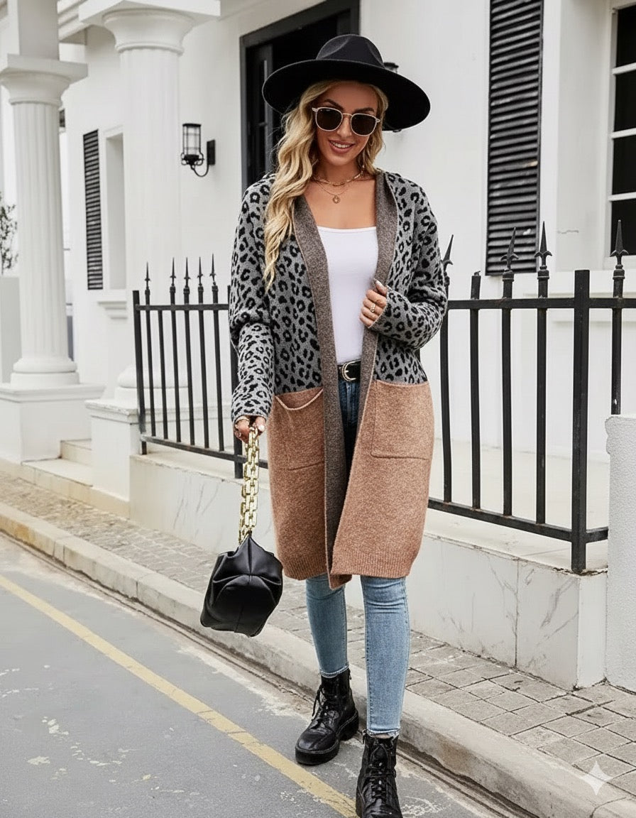 Mystique & Co™ Léo Colour-Block Long Cardigan