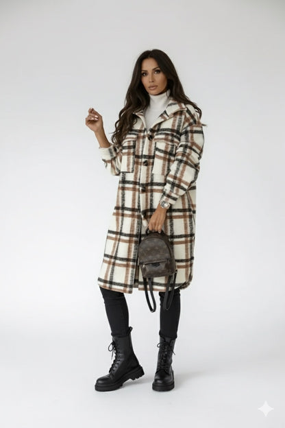 Mystique & Co™ Autumn Plaid Long Jacket
