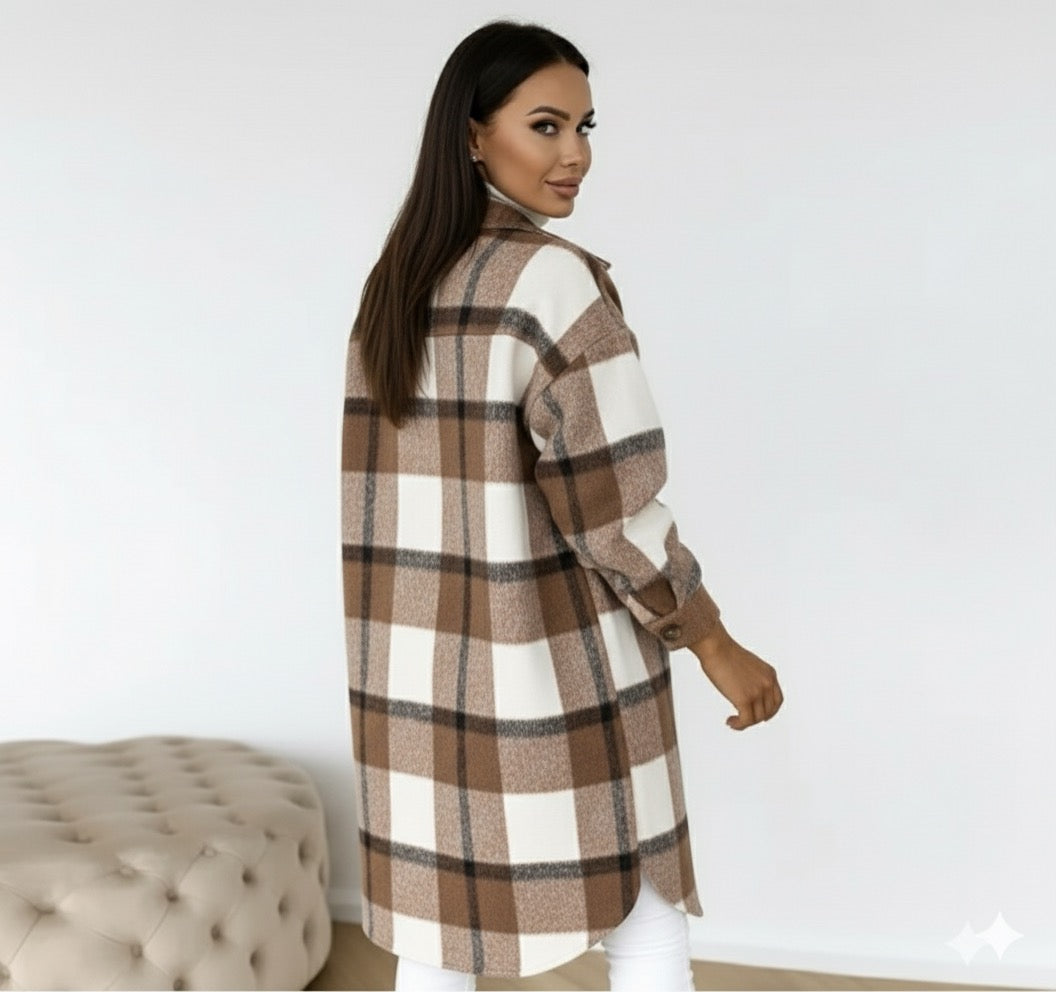 Mystique & Co™ Autumn Plaid Long Jacket