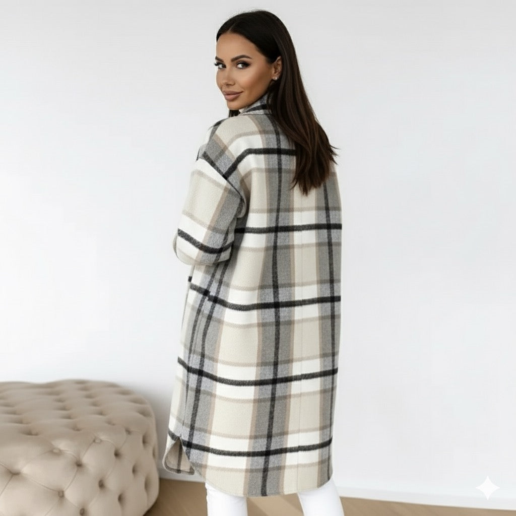 Mystique & Co™ Autumn Plaid Long Jacket