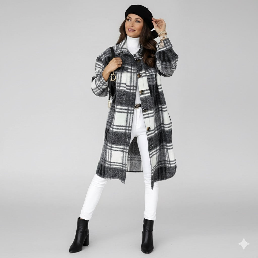 Mystique & Co™ Autumn Plaid Long Jacket