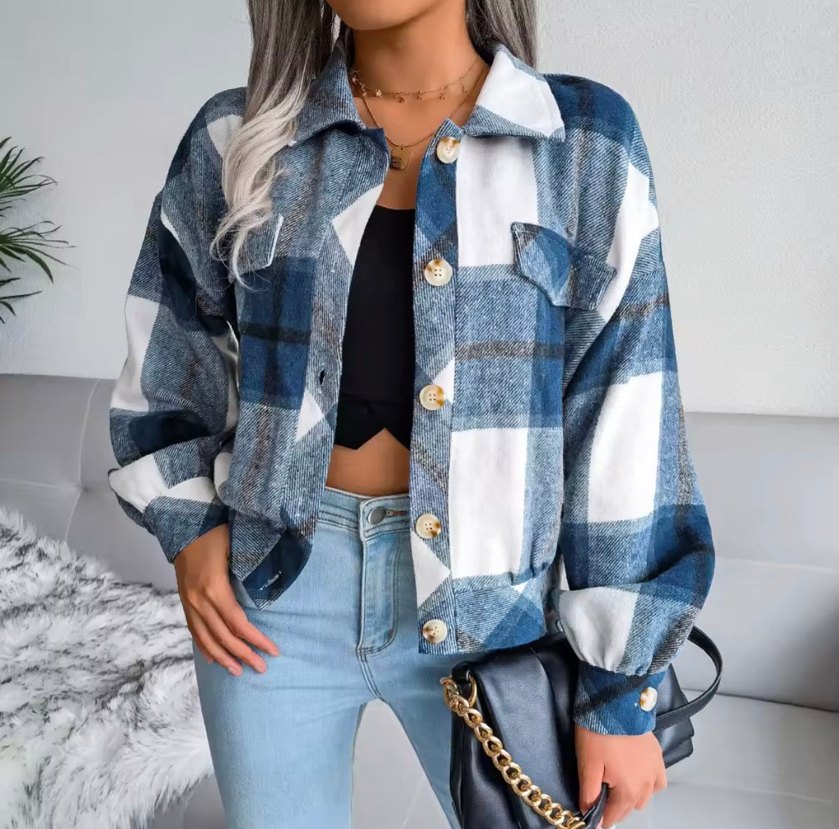 Mystique & Co™ Casual Autumn Check Shacket