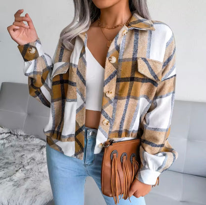 Mystique & Co™ Casual Autumn Check Shacket