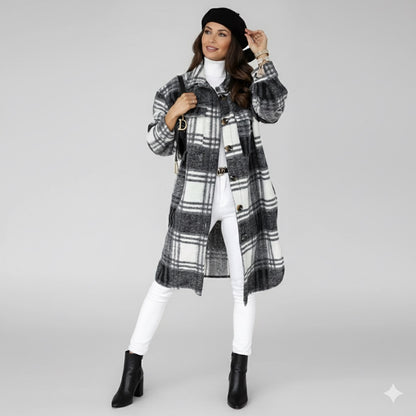 Mystique & Co™ Autumn Plaid Long Jacket