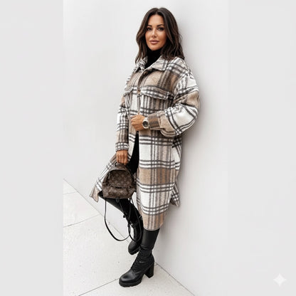 Mystique & Co™ Autumn Plaid Long Jacket
