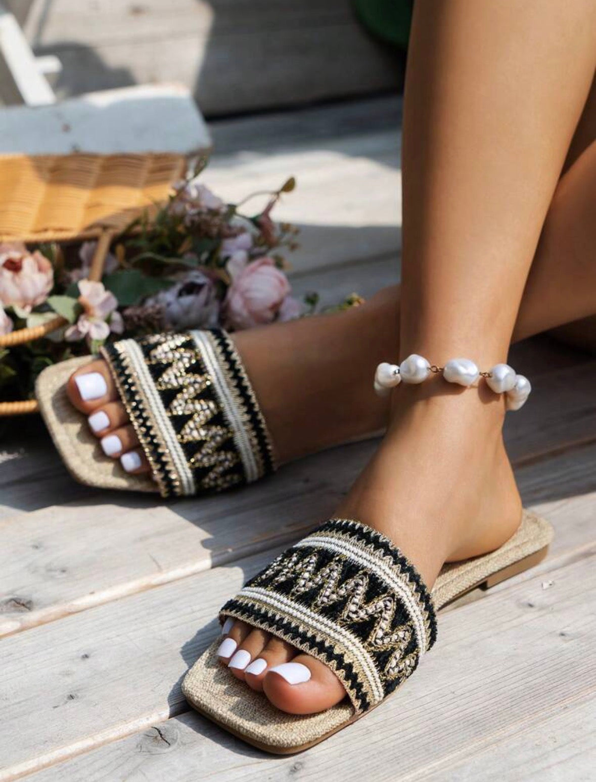 Mystique & Co™ Riviera Embroidered Slide