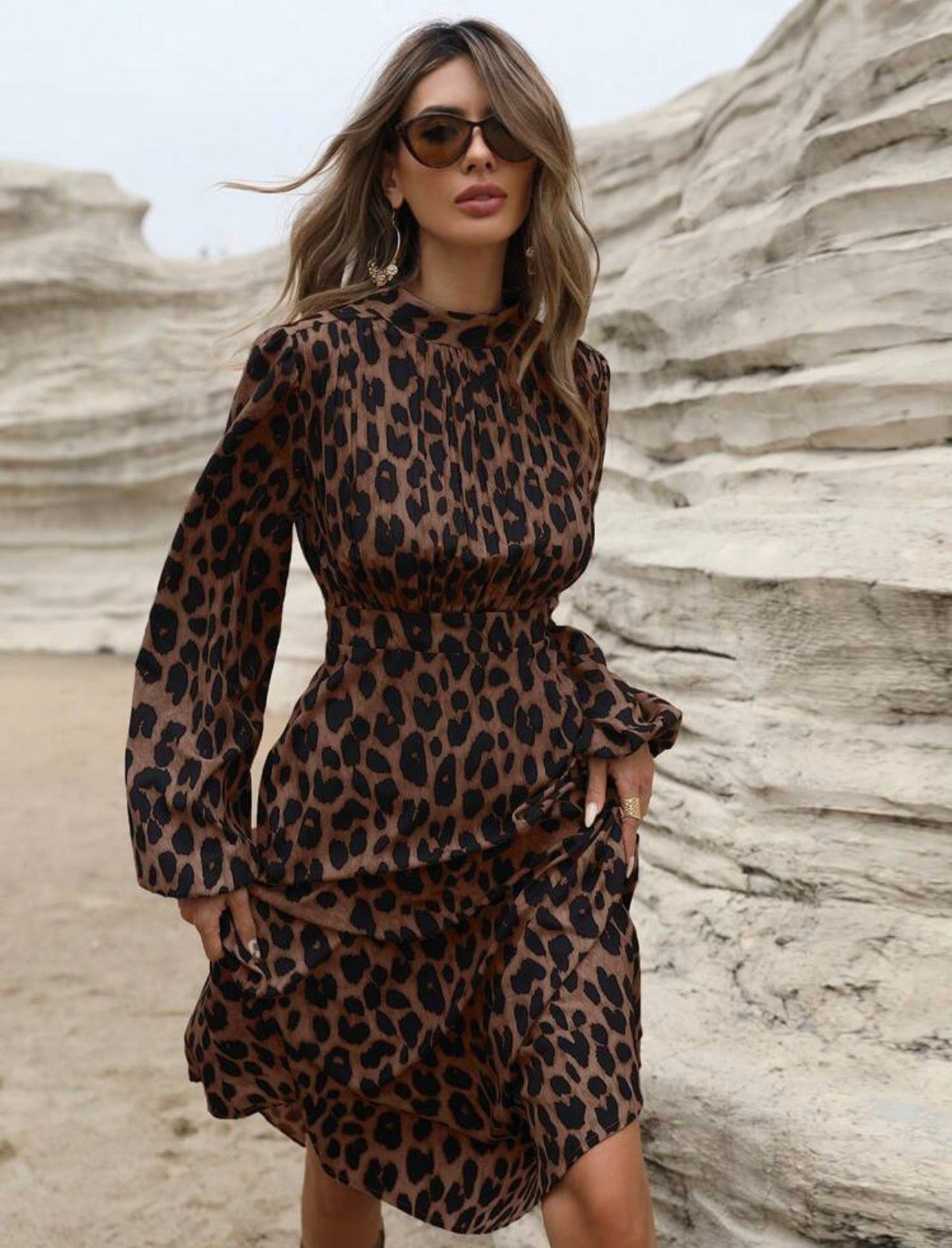 Mystique & Co™ Leopard Luxe Midi Dress
