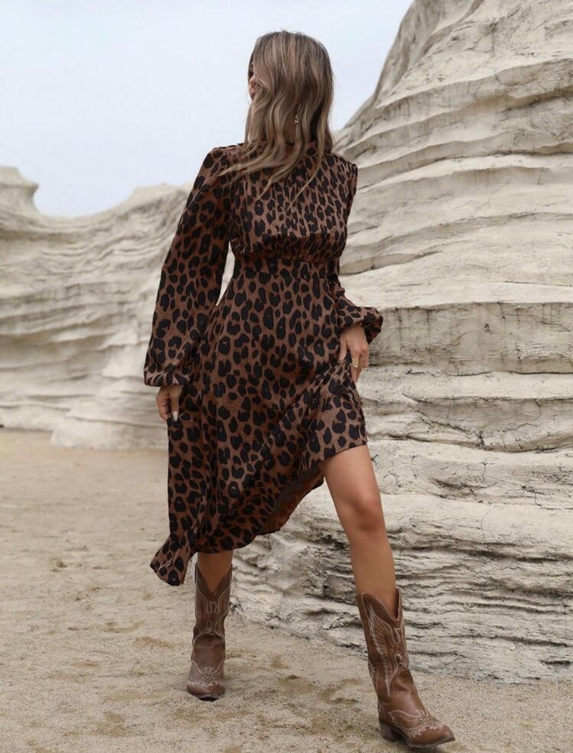 Mystique & Co™ Leopard Luxe Midi Dress