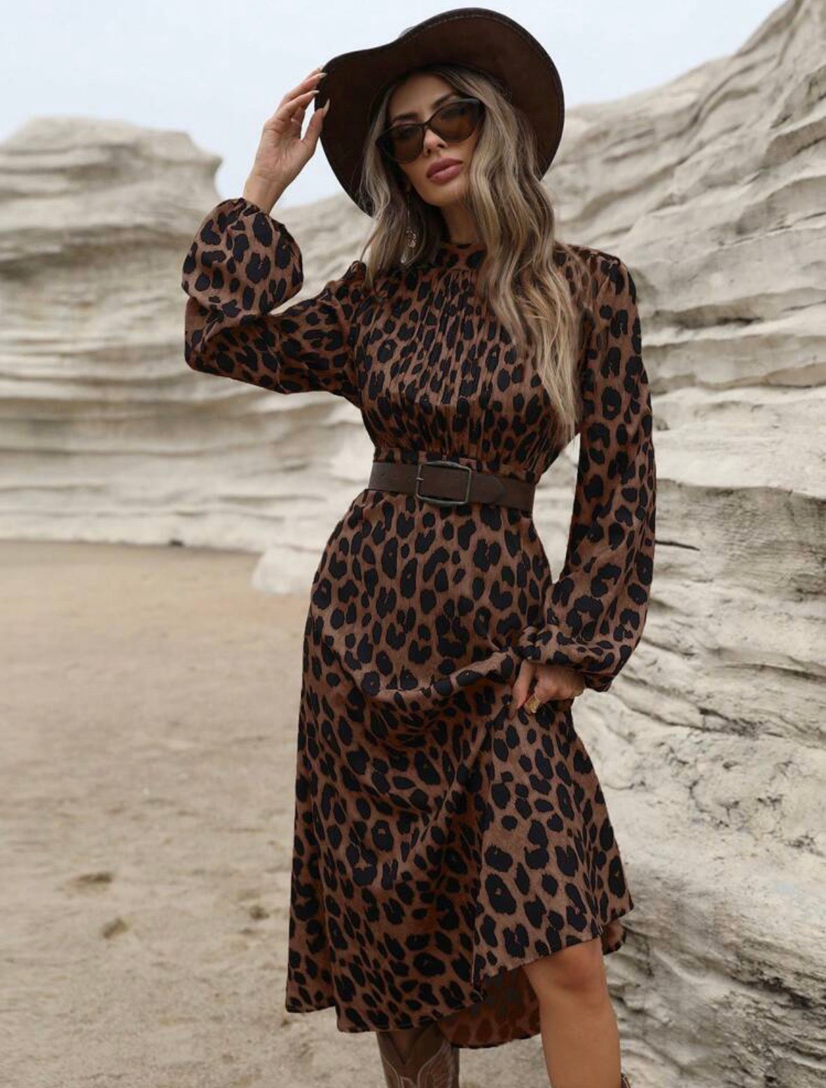 Mystique & Co™ Leopard Luxe Midi Dress