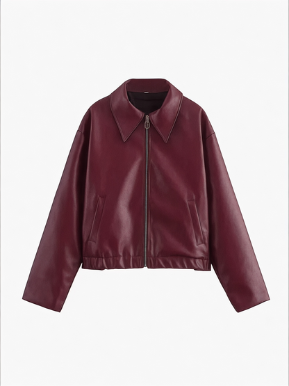 Mystique & Co™ burgundy leather jacket