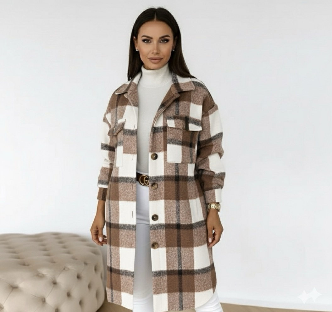Mystique & Co™ Autumn Plaid Long Jacket