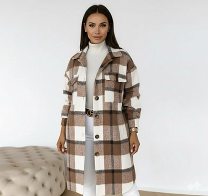 Mystique & Co™ Autumn Plaid Long Jacket